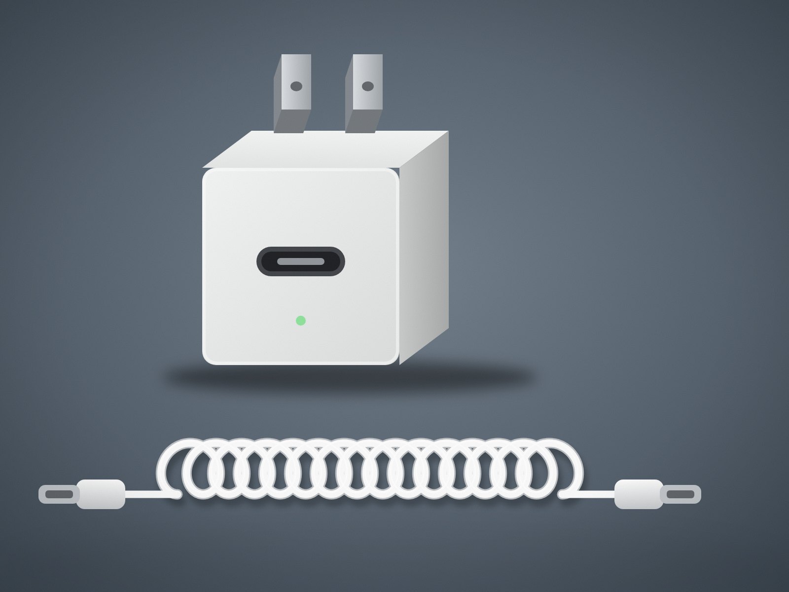 White phone charger